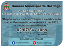 AUDIÊNCIA PÚBLICA PROJETO DE LEI 034/2024