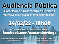 Audiência Pública Finanças e Orçamento - 24/02/2022