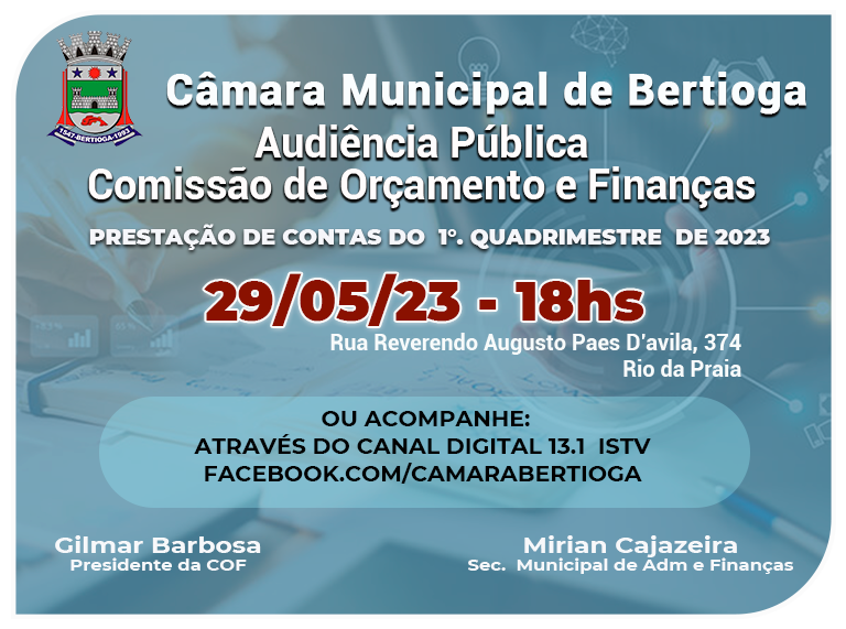 Audiência Pública Orçamento - 29/05/2023