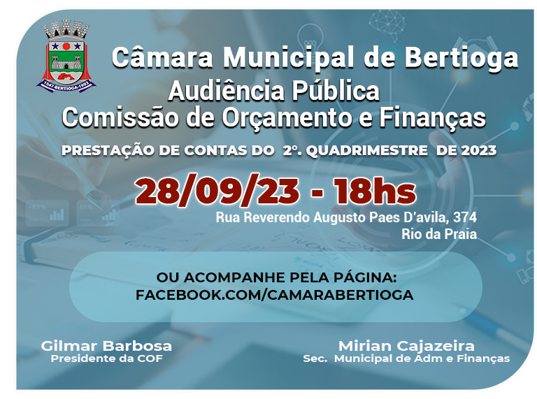 Audiência Pública Orçamento e Finanças - 28/09/2023