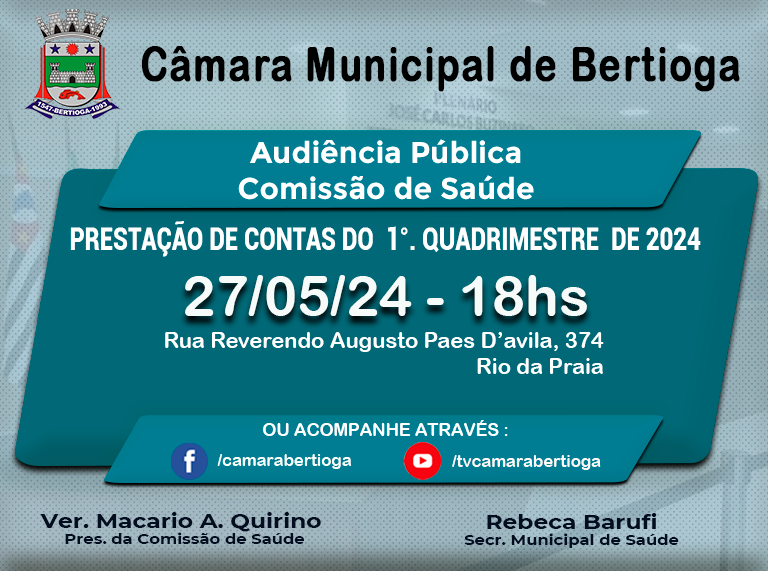 Audiência Pública Saúde - 27/05/2024 - 18h00